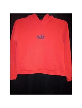 Nike Vintage Hoodie Women's Size Small Red Sweater Red Blue Logo